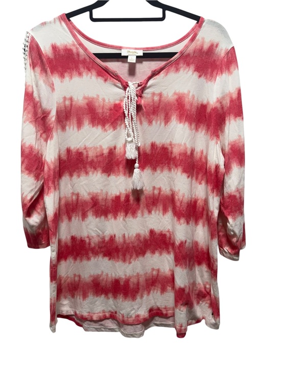 Wrangler Tops - Wrangler Red and White Tie-Dye Tunic Top